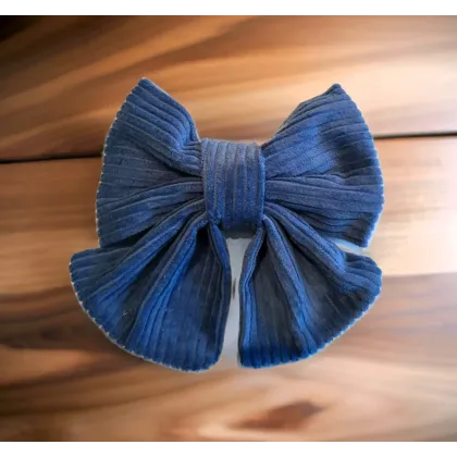 Noeud velour bleu