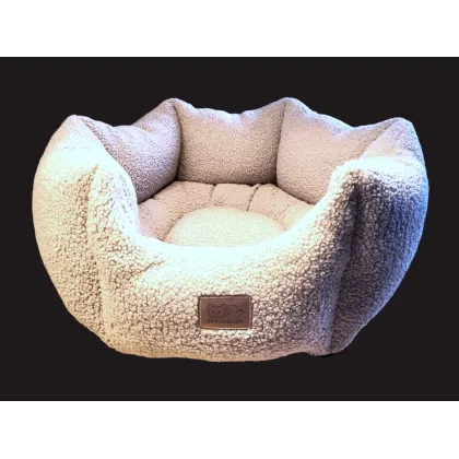 Corbeille cocoon teddy gris clair