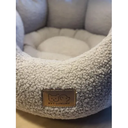 Corbeille cocoon teddy gris clair
