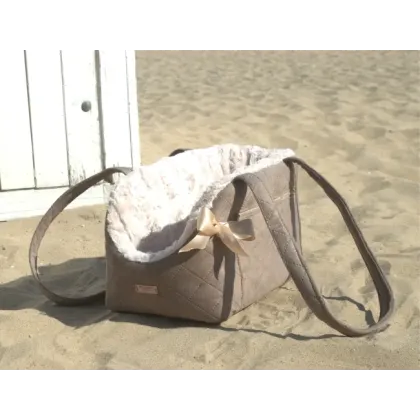 Sac de transport luxe modèle suedine beige