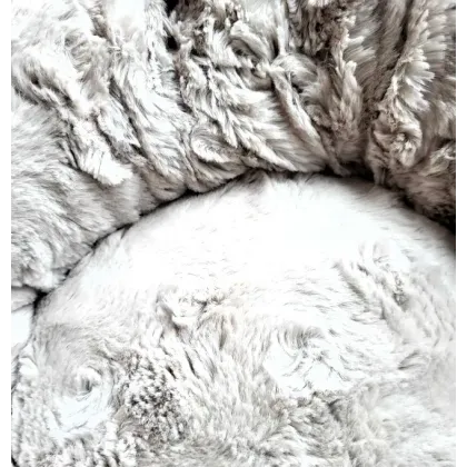 Corbeille tulipe jersey blanc et pilou crème beige.